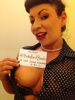 bobsbestboobs:  Awww… Thanks for the pic @RitaMayDavis . You know how I love those pierced nipples! :)