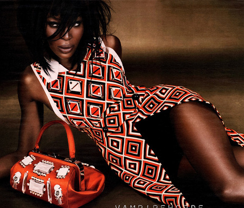 naomi campbell in W magazine&rsquo;s luxe be a lady, july &lsquo;12. dress &amp; bag by 