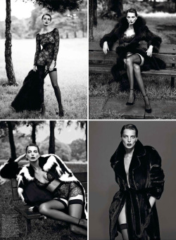 pussylequeer:  Daria Werbowy: Le Noir - Vogue