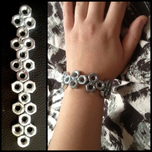 DIY Ribbon Tied Hex Nut Bracelet Tutorial from Gloriously Chic here. I love how this blog gives cred