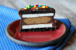 gastrogirl:  chocolate-dipped peanut butter cup stuffed oreos. 