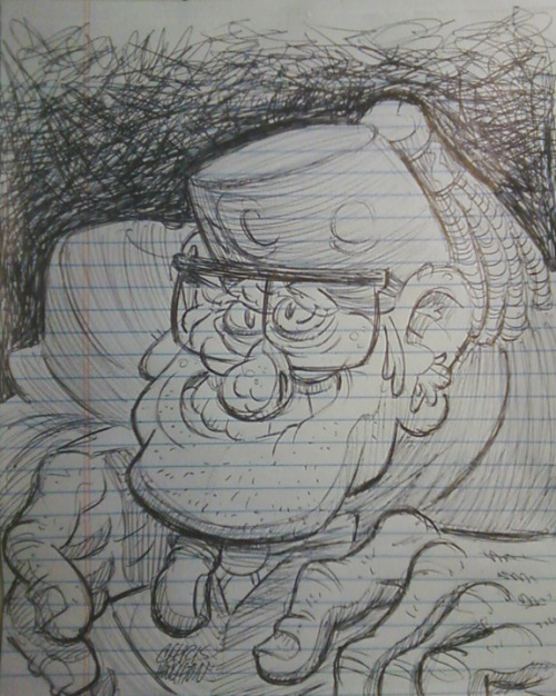 chrishoughtonart: A meeting doodle of everybody’s favorite great uncle.