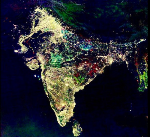 thearcanetheory:laviedeelisa:This is a photo taken by NASA on today of Festival of Lights; Diwali.WO