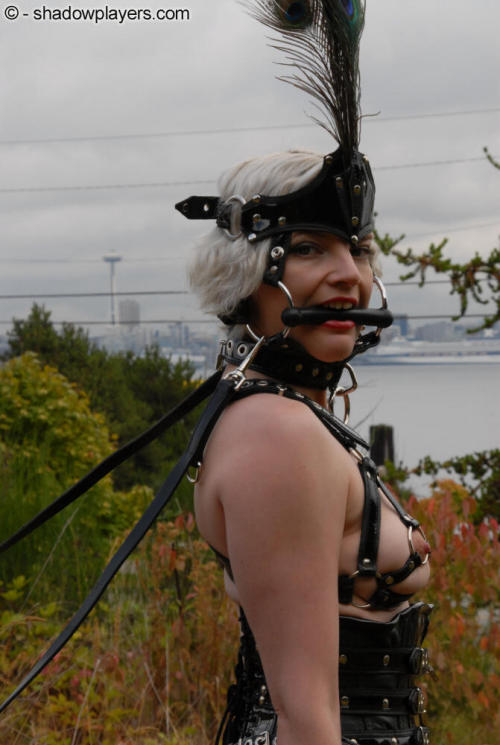 rryder-50:  Ponygirl Rose Algren in Seattle…note Space Needle in background. (Locations 4 of 12)