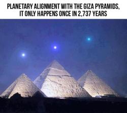 satanica91:  mckeegles:  livewithoutregretxx:  king-of-the-hill:  saucertime:  On December 3rd 2012, Mercury , Venus and Saturn will align in the northeast over the pyramids in Giza. This particular alignment over the spacing of the pyramids is very rare.