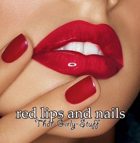 Nice girls always know that red matching lips and nails is super and perfect for good sex!!!