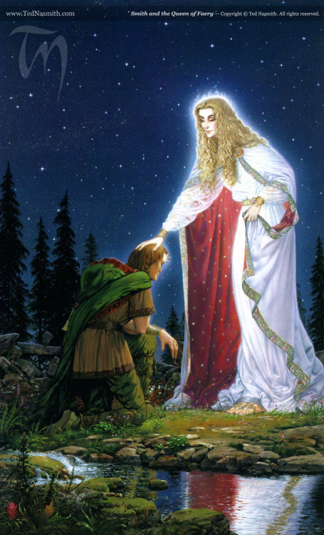 stoneofthehapless:    Smith and the Queen of Faery; art by Ted Nasmith    Then he knelt, and she sto