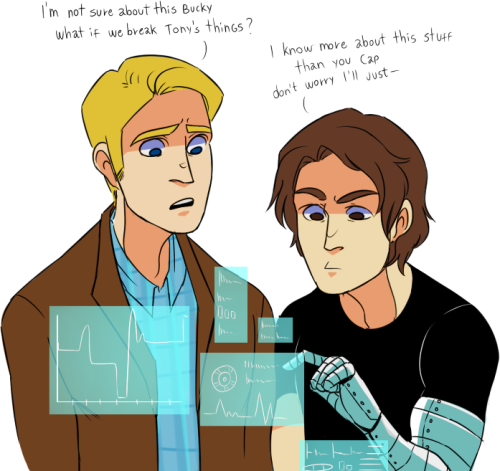 yazzdonut: steve and bucky discovering the future together 