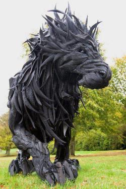 muver54:  Fantastic sculpture made out of old tires ….Sculpted by Yon Ho Ji 