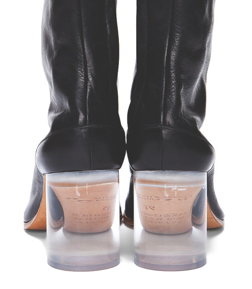 somethingvain: maison martin margiela s/s 2012’s black tabi boots, with transparent heels