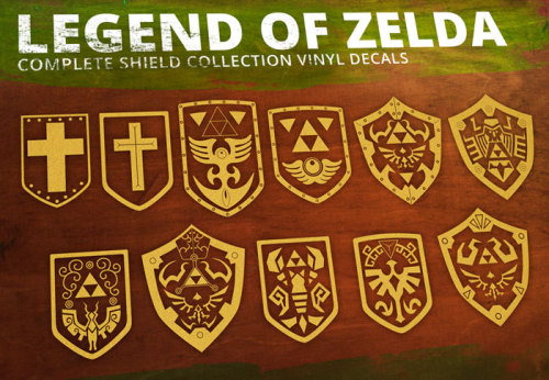 tinycartridge:Decorate your 3DS with Legend of Zelda shield decals — argibiCreativeStudio is selling