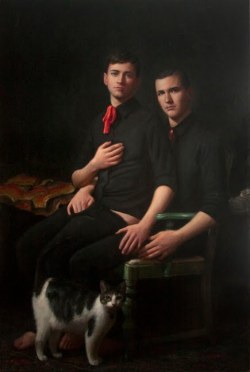 TM Davy, Family Portrait, 2009. oil on canvas, 44 x 68&quot;
