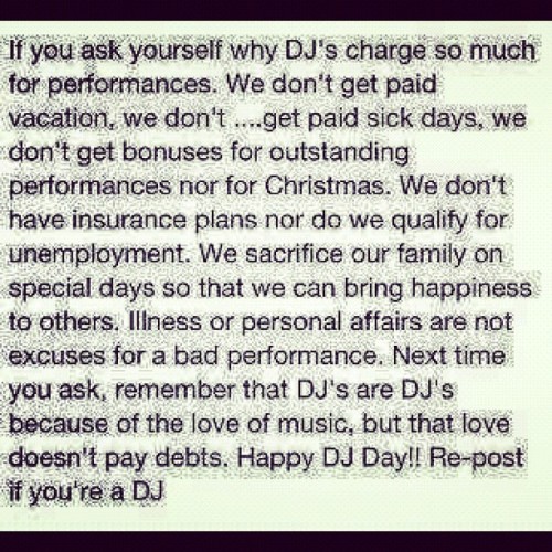 Respect the craft and pay up Sucka! #dj #instaphoto #music #love #respect #numark #pioneer #traktor #serato #1200’s #rane #mac #cdj #club #party #dance #art #money #hellahashtags (Taken with Instagram)