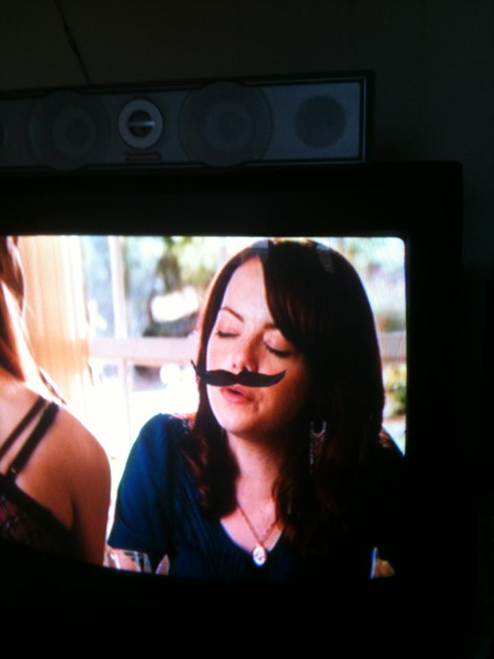 brownley:  Best movie drinking game: Attach a mustache to the screen. Drink when