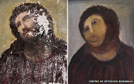 Spanish fresco restoration botched by amateur