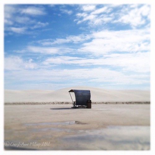 Picnic shelter at #WhiteSands #NationalPark: #travel #NewMexico #LasCruces #desert #clouds #hipstagr