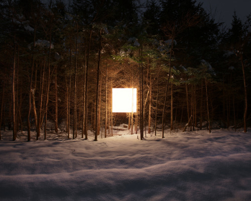 magnolius:  Alternative Landscapes by Benoit Paillé Created out of Benoit’s dislike to traditional landscape photography he took it upon himself to create his on vision of landscape. By installing a cube of light amongst the natural surroundings
