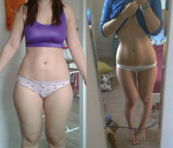 skinnygalore:annalisaruns:  My first progress shot. I should do another one with a recent photo :)  