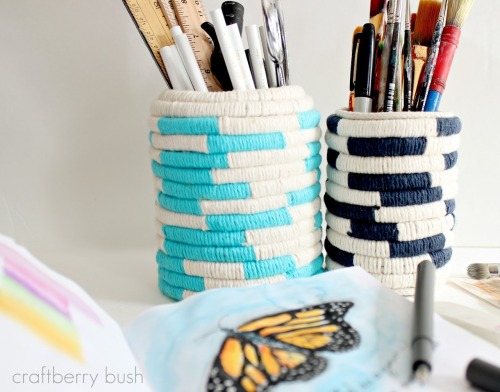 DIY Anthropologie Color Coil Pot Tutorial from Craftberry Bush here. This is such a good knockoff an