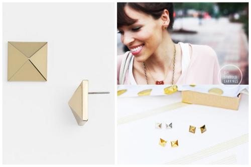 DIY Vince Camuto Inspired Pyramid Stud Earrings Tutorial from In Honor of Design here. Really easy t