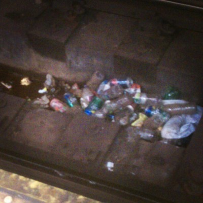 And ppl wonder why we have rats on the platforms! #nycsubways #Ltrain #filthMCnasty (Taken with Instagram)