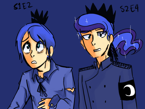 epicbroniestime:  s1e2 vs s2e4 by ~dAEternal Según recuerdo la version r63 de Luna se llamaba Artemis no?