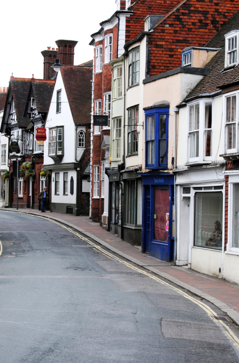 enchantedengland:   High Street in Lewes, East Sussex, where that fifteenth century book shop is; al