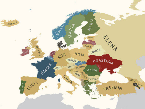  Europe’s Most Popular Given Male & Female Names 