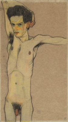 akaixab:  Egon Schiele: Self portrait 