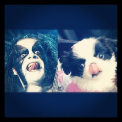 livindaydream:  Hahaha.. #abbath #puppy #dog #tongue #blackmetal #immortal #corpsepaint #bloodstock #wacken (Taken with Instagram)