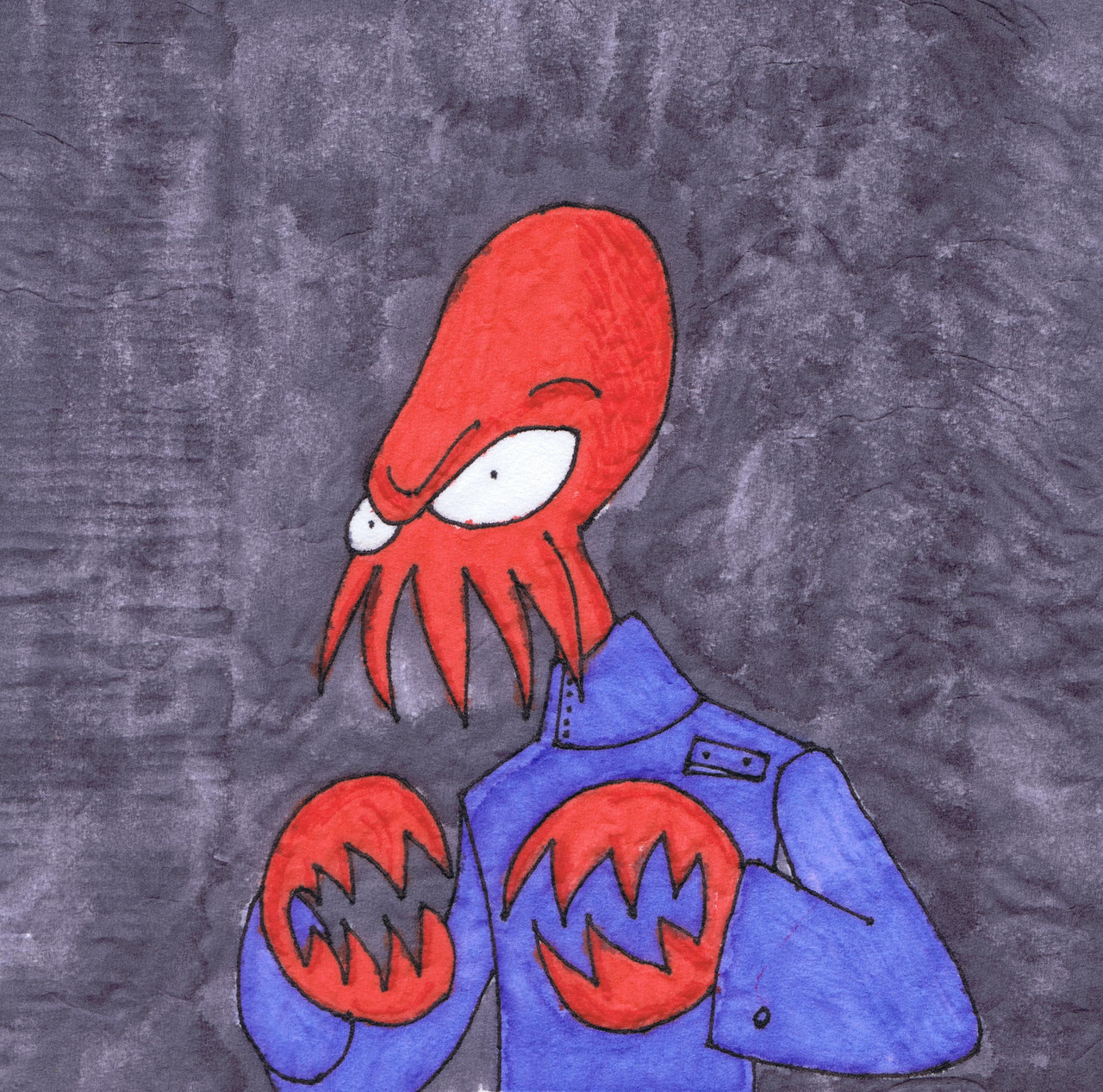 Zoidberg’s cousin. New Futurama napkin art.