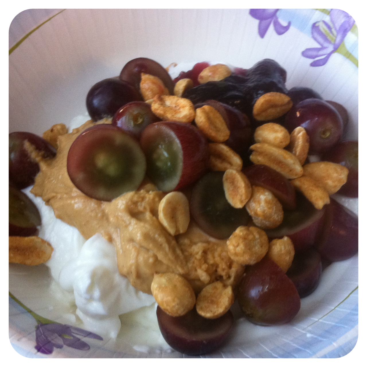 PB + J Yogurt
I saw THIS POST over at Skinnytaste the other day and knew I needed to try it! I love Greek yogurt, I love peanut butter and I love PB + Js! Perfection!
What all is in there you may ask? Greek yogurt (I realllllllly don’t like Chobani,...