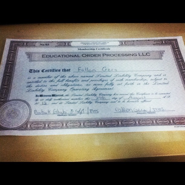 Just a lil certificate on becoming a member and partners with my company as treasurer