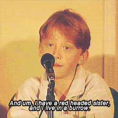 nevillles:  A young Rupert Grint talks about how he is like his character, Ron Weasley.
