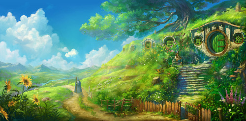 thedumplingfaerie:  Once Upon A Time In Hobbiton by DaleComte