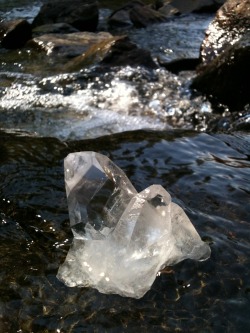 Ghost-Man-Blues:  My Quartz Point Cleansing In The Mountain River Photo By Me 