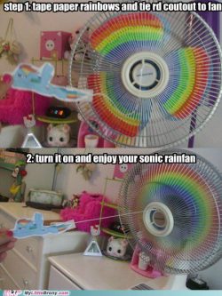 pinkie-pie:  strangemoose:  askvixy-mod:  im so doing this later &lt;,&lt;  I’VE DONE THIS!!! So much time of my day was spent just watching… and saying some strange things into the fan.  Not Pinkie Pie, but this is such a great idea! Too bad I don’t