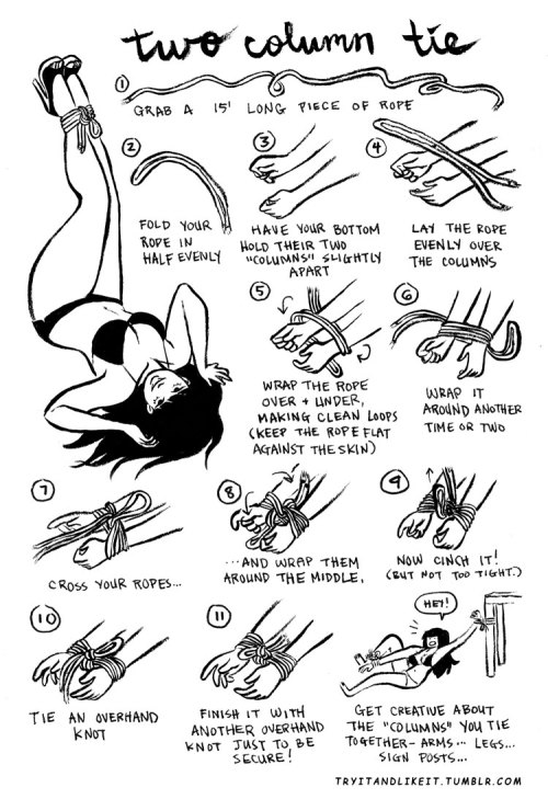 tryitcomic:  Happy Friday niiiiiight~ this is for everyone who wanted more bondage tutorials. Miss J