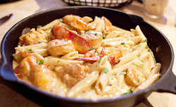 in-my-mouth:  Creamy Seafood Penne 