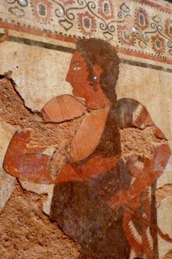  Ancient Etruscan Fresco with an Athletic Trainer, 510 BC, Getty Villa Collection. 