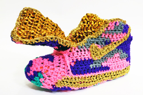 madamebarry: | Crocheted Olek |  nike high top