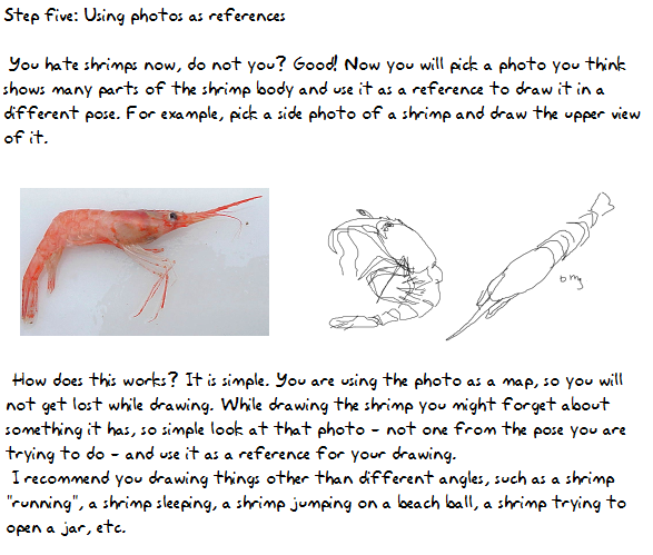 prrb:  How I pratice drawing things, now in a tutorial form.The shrimp photo I used