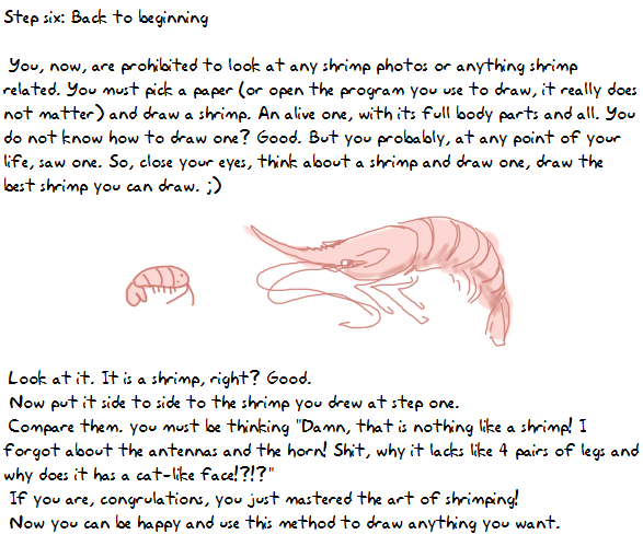 prrb:  How I pratice drawing things, now in a tutorial form.The shrimp photo I used