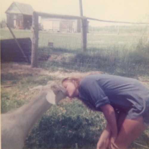 Aunt Becky kissing her goat! @beckybosh #jealous #soamazing #goats #Idaho (Taken with Instagram)