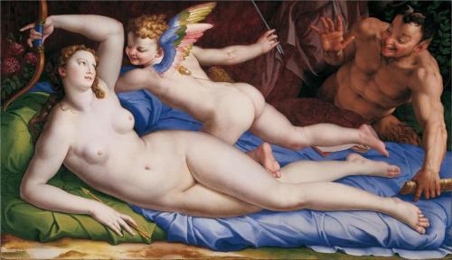 rosenfae:Venus, Cupido and Satyr, Agnolo Bronzino (1503-1572)