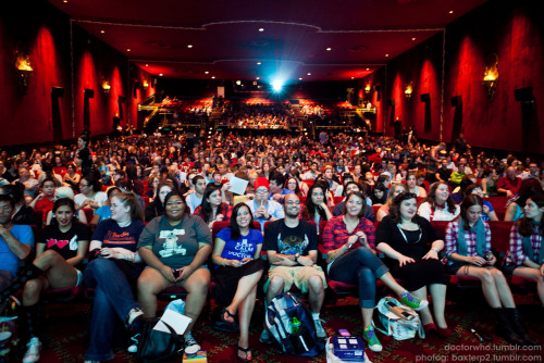 doctorwho:  The packed house at the Ziegfeld — the largest single screen cinema in New York City, btw. And this is why we love this fandom.  I was in the right section, a bit closer than mid. It was so AMAZING. I was mere feet away from Matt and Karen