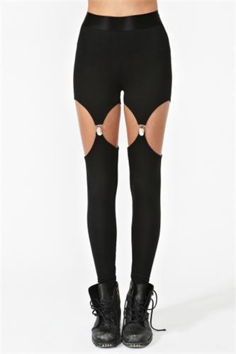 Trend Alert! Garter Leggings and pleaded leather skirts are a must have for fall!  Get the gart