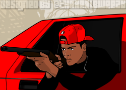 tharealbweezy:  RICKY!!! LMAO  Boyz &lsquo;n tha Hood being done in GTA form. Kinda fucked up, but still hell funny.