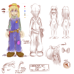 Sketchy reference sheet of my OC, Cloe! Because