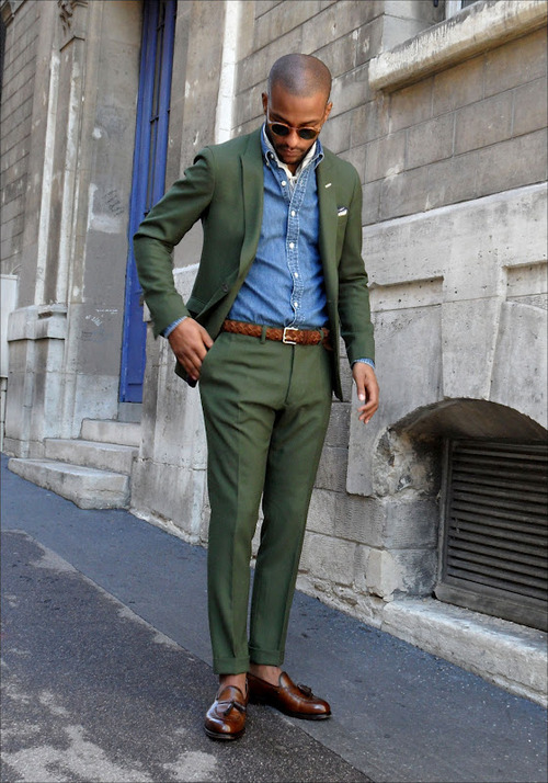 well fitted #green suit